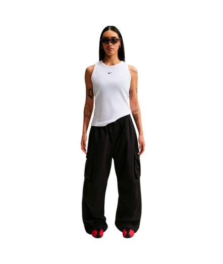 Camiseta Mulher Nike NSW Rib Tight, branca.