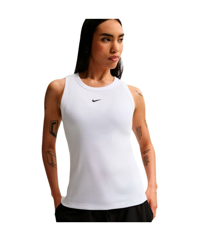 T-shirt côtelé Nike NSW Femme blanc
