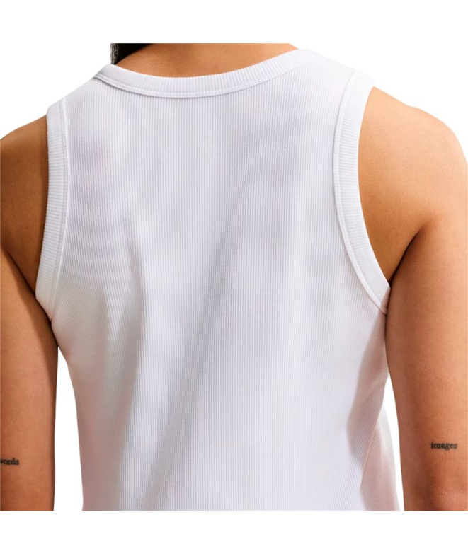 Camiseta Mulher Nike NSW Rib Tight, branca.