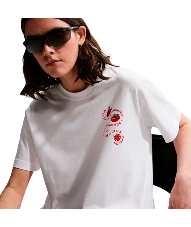 Camiseta Mulher branca Nike NSW Classic BF Cafe...
