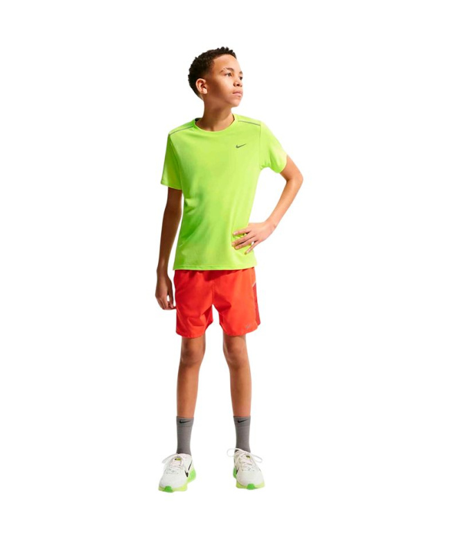 Camiseta Nike Df Miler Ss Infantil Amarillo