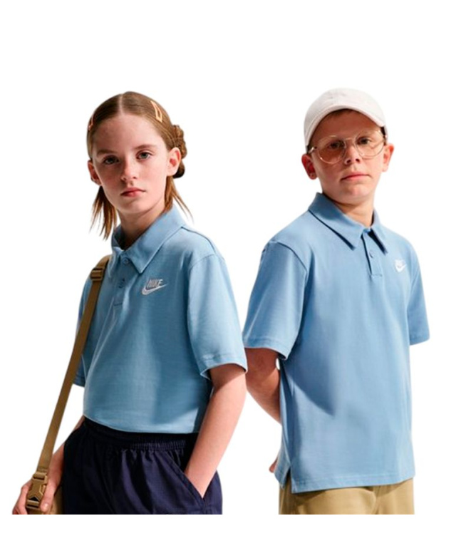 Polo Nike Nsw Club Knit Ss Polo Lbr Infantil Azul