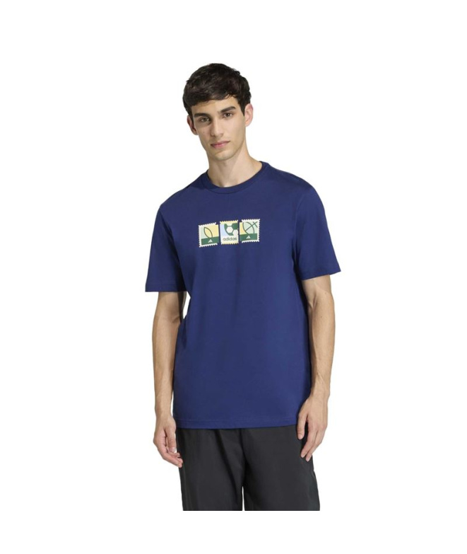 T-shirt Homme adidas Mos Stamps bleu foncé