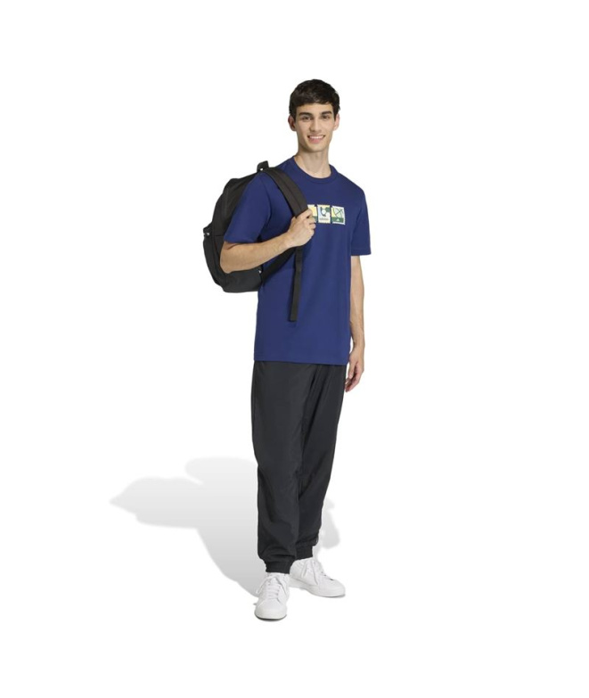 Camiseta Homem adidas Mos Stamps azul escuro
