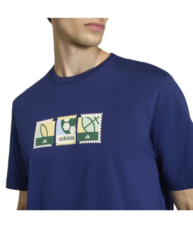 T-shirt Homme adidas Mos Stamps bleu foncé