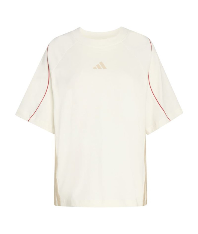 Camiseta Mulher adidas Stadium branca/bordô/cinza