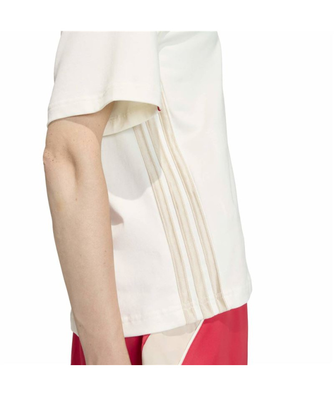 T-shirt Femme adidas Stadium blanc/bordeaux/licou