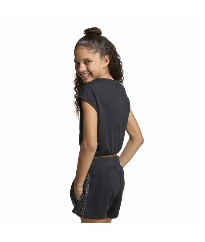 T-shirt adidas Jg Clgt Fille noir et blanc