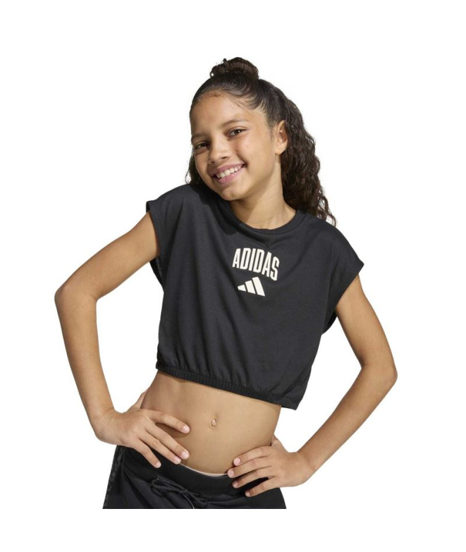 Camiseta adidas Jg Clgt Menina preta/branca