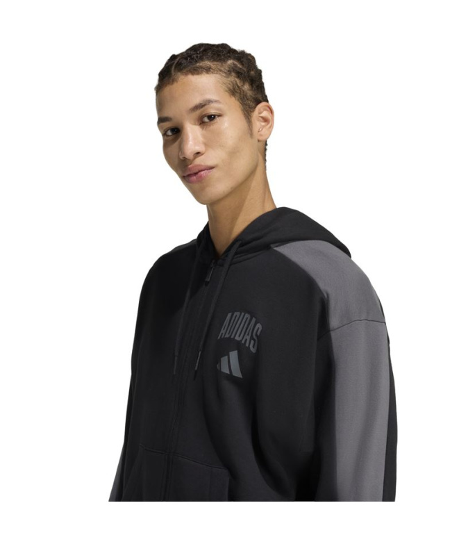 Casaco adidas Collegiate Fz Homem Preta/Cinza