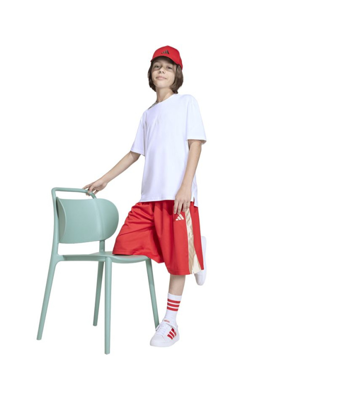 Calça Infantil adidas Std Sho, cor bordô/cinza