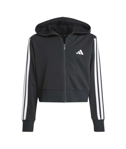 Veste adidas Jg 3 Stripes Ft Fz Cro Fille , noir/blanc