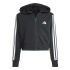 Veste adidas Jg 3 Stripes Ft Fz Cro Fille , noir/blanc