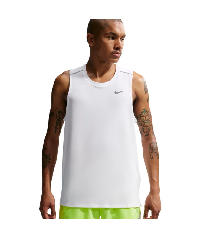 Camiseta Running Homem Nike Dri-FIT Miler branca