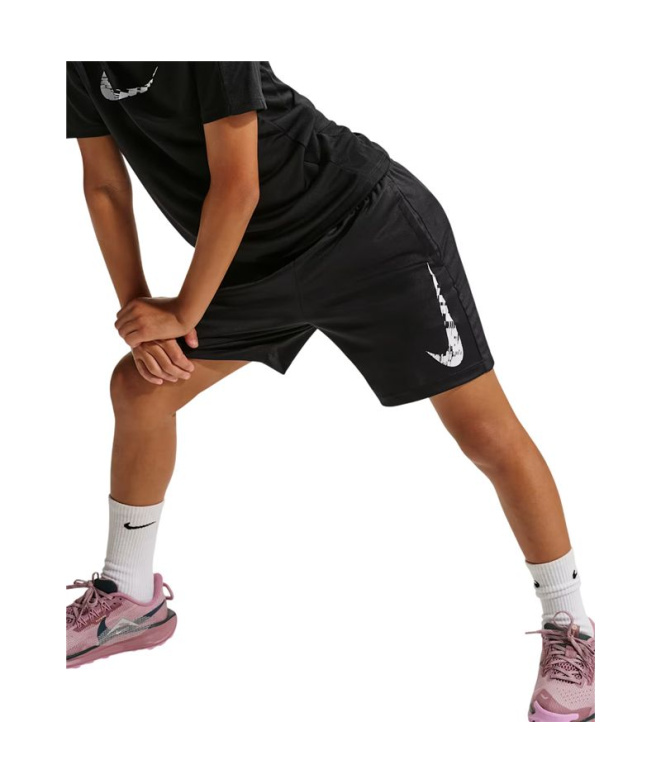 Calça Fitness Nike Dri-FIT Menino preta/branca