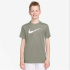 Camiseta treino Nike Dri-FIT infantil Menino , cinza-névoa/verde/branca