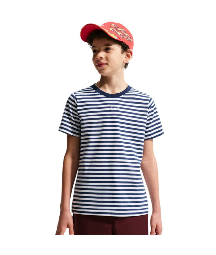 Camiseta Infantil Nike Sportswear, azul-marinho/branca
