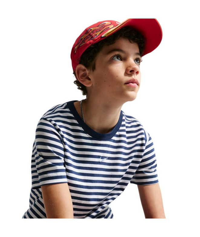 T-shirt Enfant Nike Sportswear, bleu marine/blanc