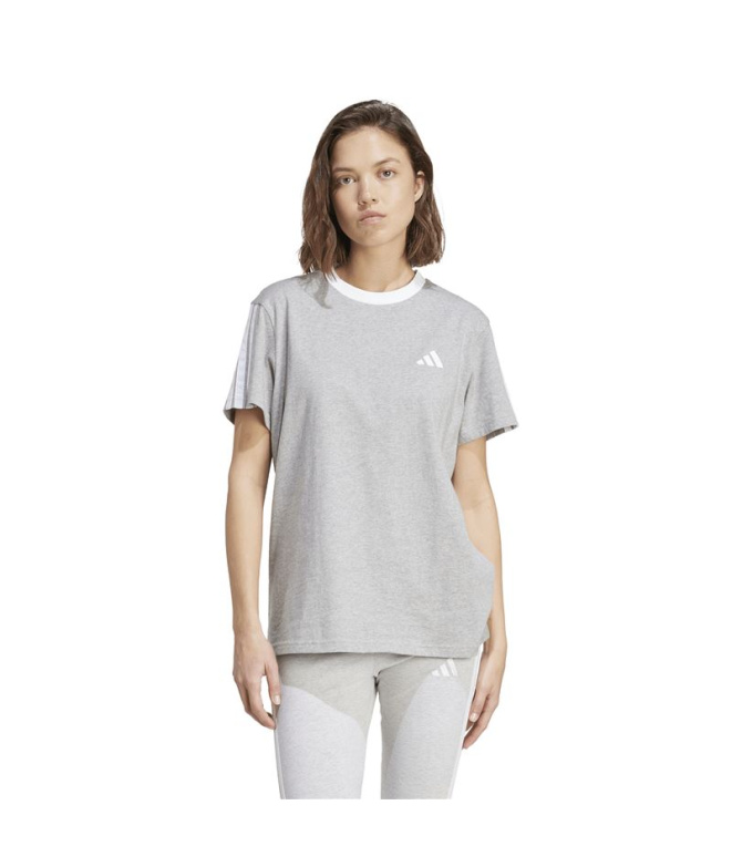 T-shirt Femme adidas 3-Stripes BF gris