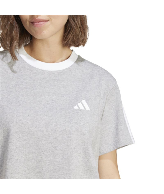 T-shirt Femme adidas 3-Stripes BF gris