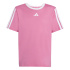 Camiseta adidas Jg 3Bandas Bf Niña Rosa / Blanco