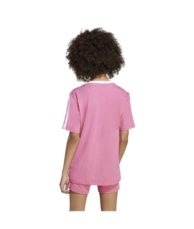 Camiseta adidas Jg 3Bandas Bf Niña Rosa / Blanco
