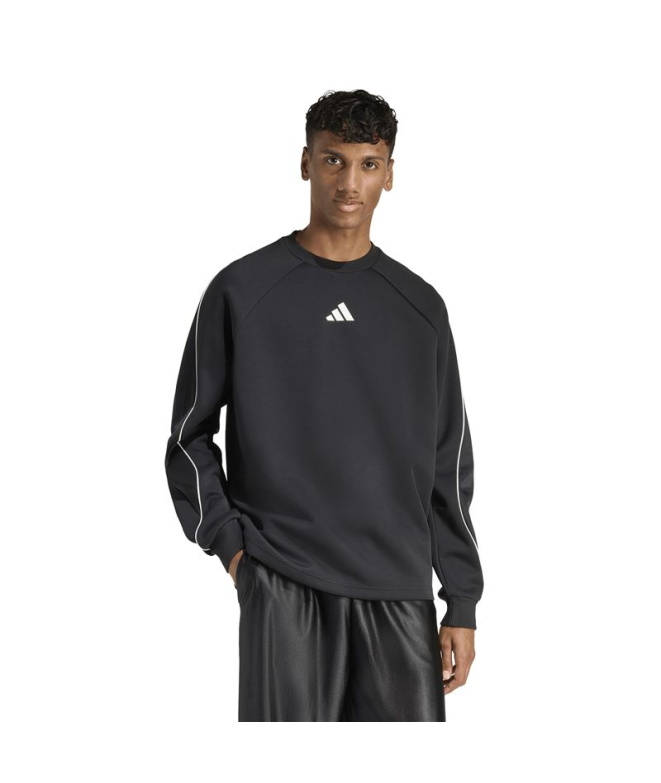 Sudadera adidas Stadium Crw Hombre Negro/Blanco