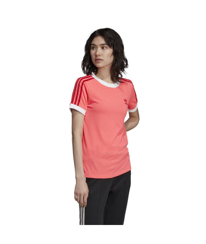 Camiseta adidas 3 Stripes rojo Mujer