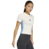 Camiseta Mulher adidas 3 Stripes Sj Baby branca/azul