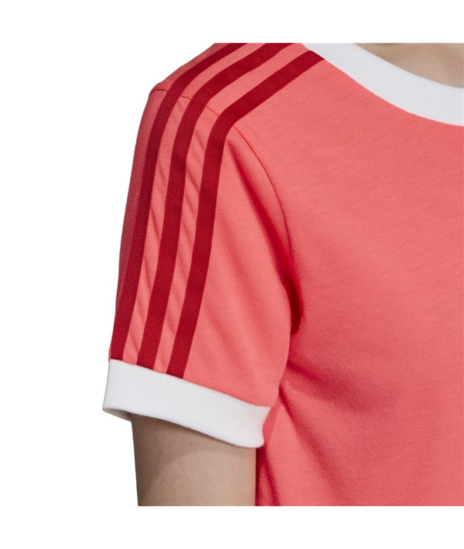 Camiseta adidas 3 Stripes rojo Mujer