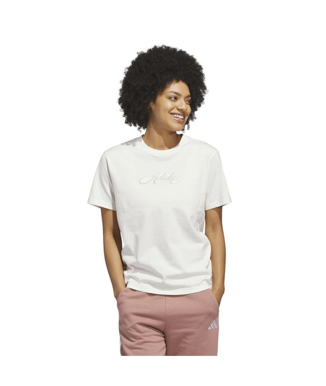 T-shirt blanc adidas Sc Cursive Femme