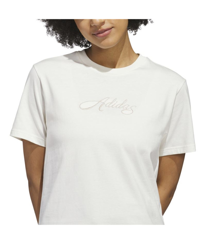 T-shirt blanc adidas Sc Cursive Femme