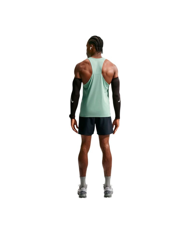 Camiseta Homem Nike DF Fast Running cinza e verde.