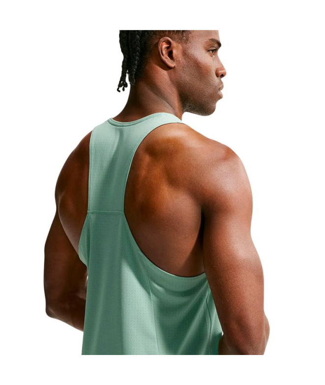 Camiseta Homem Nike DF Fast Running cinza e verde.