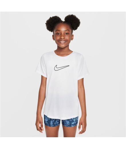 T-shirt Fitness Nike One Fitted Dri-Fit Enfant blanc