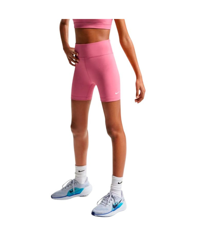 Collants cycliste Nike DF One 5 pouces Fille rouge