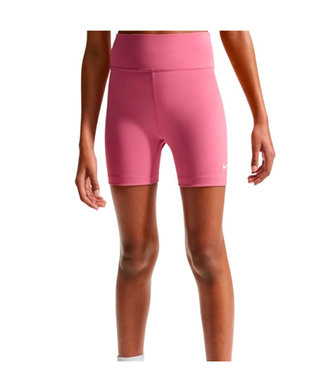 Collants cycliste Nike DF One 5 pouces Fille rouge