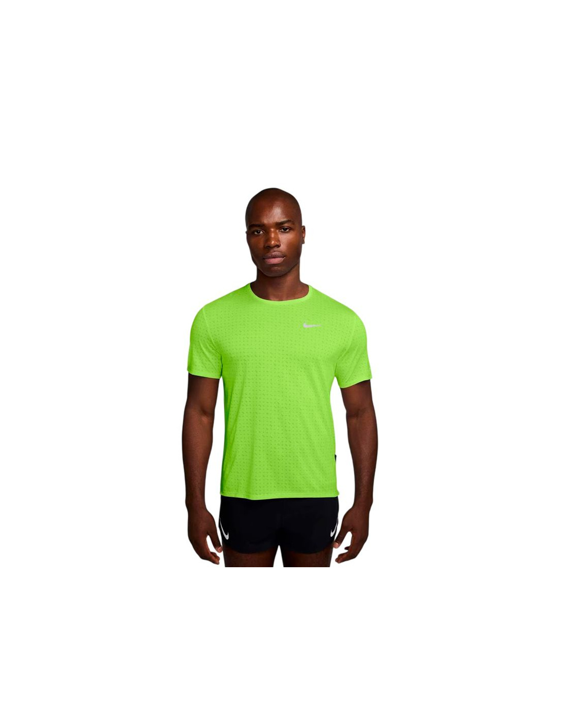 Nike Homem Multicolorido Camiseta Running Df Breathe Miler Ss Amarela