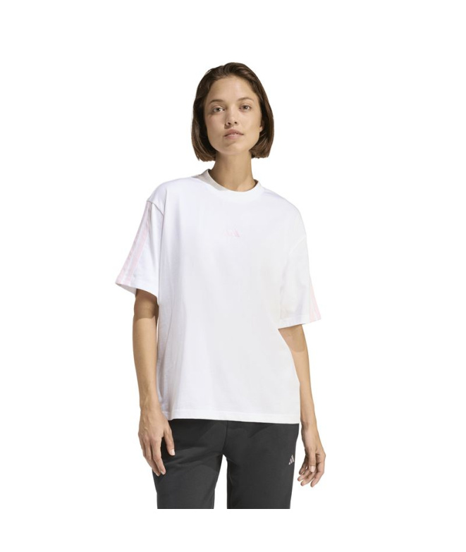 T-shirt Femme adidas 3-Stripes SJ BF blanc/rose