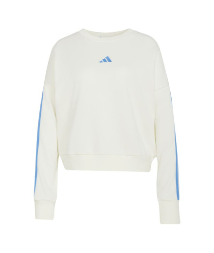 Sudadera adidas 3 Bandas Ft Swt Mujer Blanco/Azul