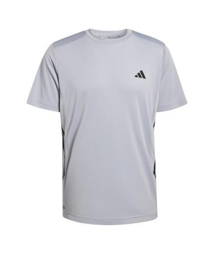 Camiseta de Fitness adidas Techess 3 Bandas Hombre Gris