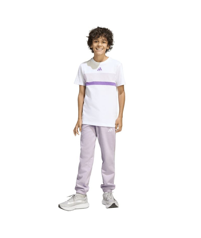 Pantalons Enfant adidas SL FL 225 Lilas/Blanc