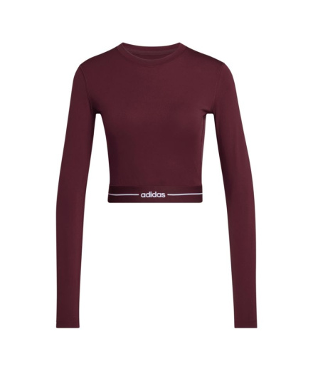 T-shirt Fitness Femme adidas Q1 Hyg Ls bordeaux