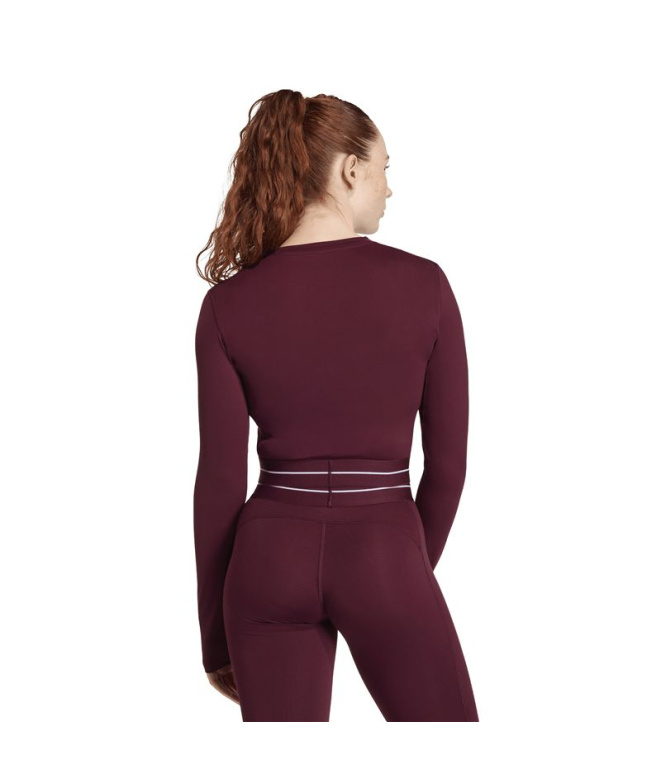 T-shirt Fitness Femme adidas Q1 Hyg Ls bordeaux