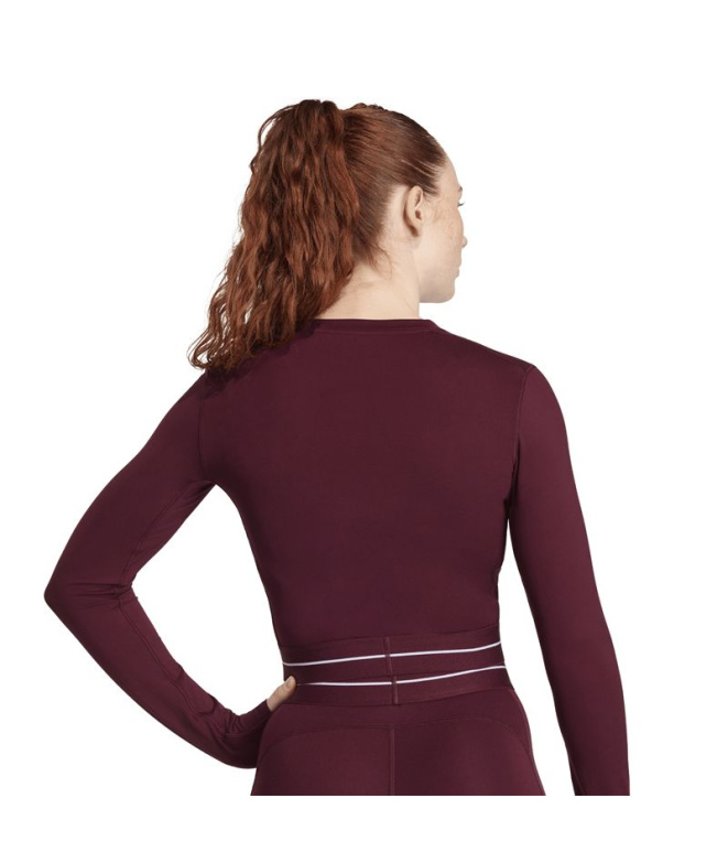 T-shirt Fitness Femme adidas Q1 Hyg Ls bordeaux