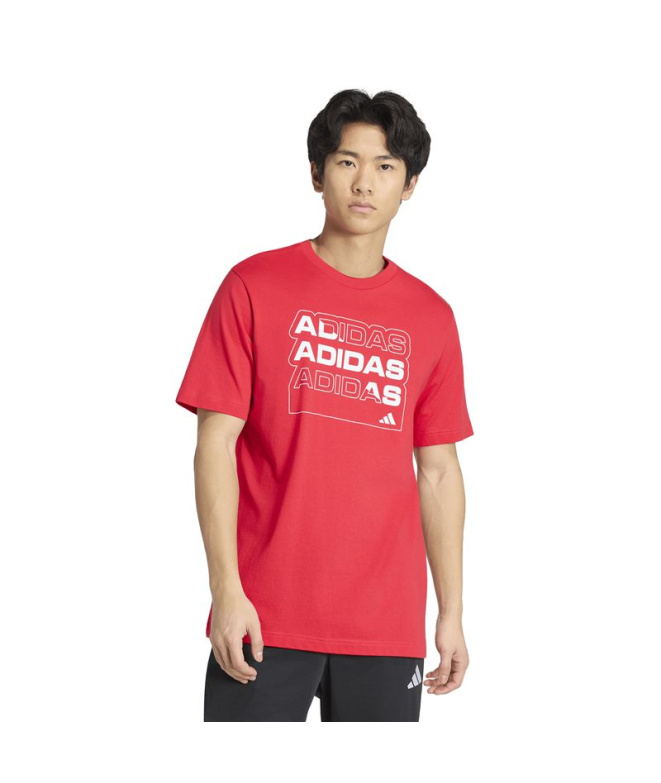 Camiseta Homem adidas Multi L, cor bordô