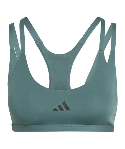 Sutiã esportivo Fitness Mulher adidas Opt Strap Ls, azul.