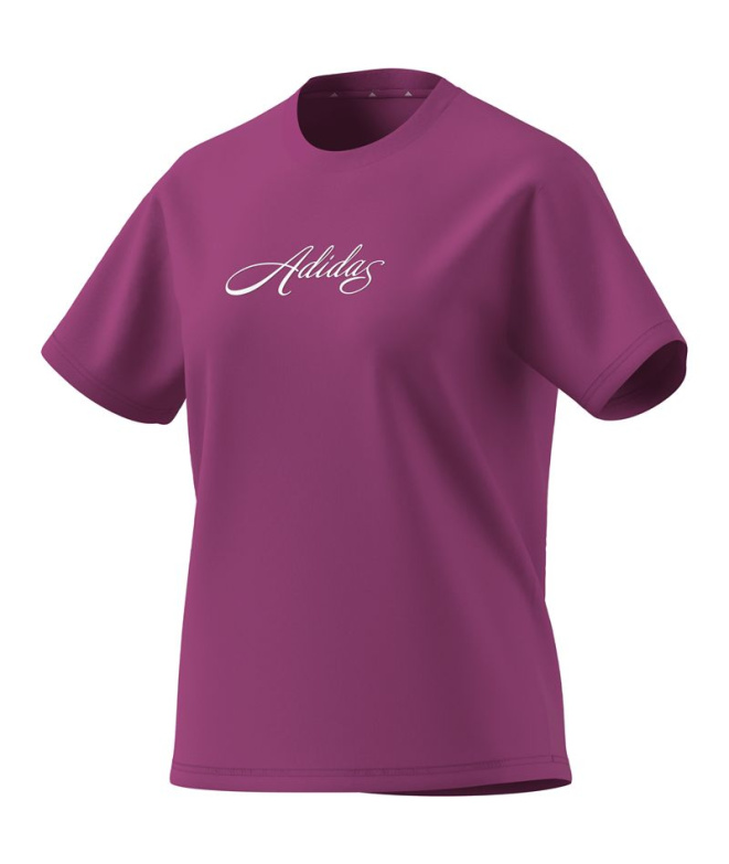 Camiseta Mulher adidas SC Cursive fúcsia