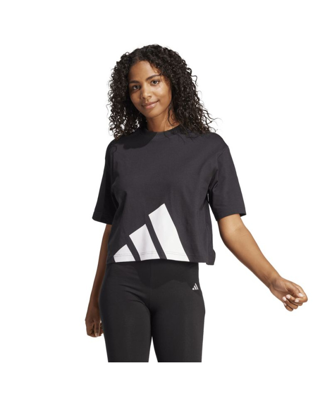 Camiseta Mulher adidas Big Logo Sj Bf preta/branca