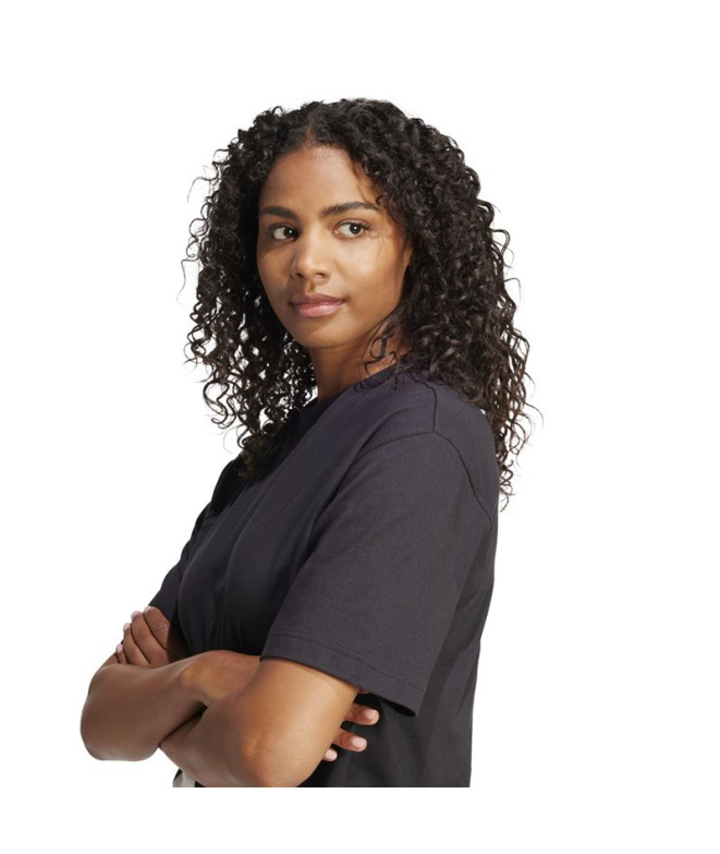 Camiseta Mulher adidas Big Logo Sj Bf preta/branca